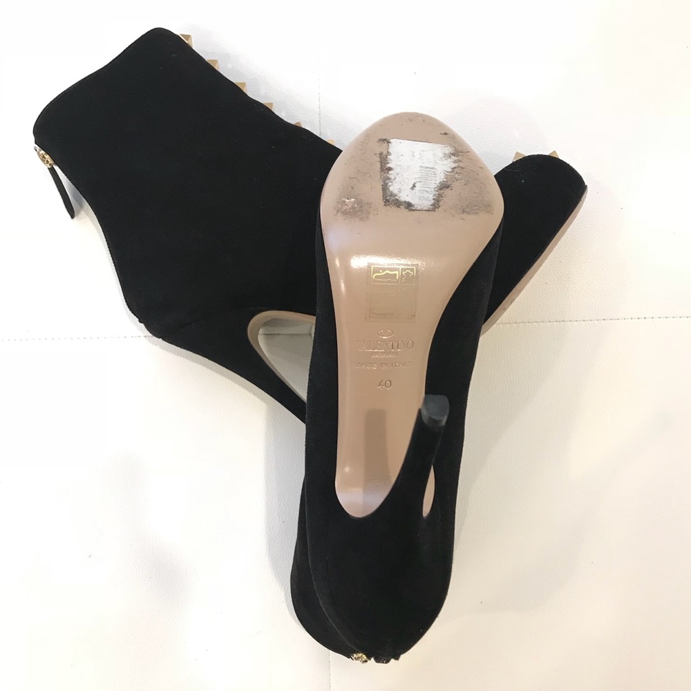 VALENTINO Suede Rockstud Booties Sz 40 - Picture 5 of 6